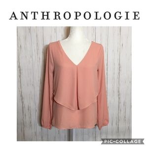 Anthropologie Bird Cage Soft Coral Flowy Blouse